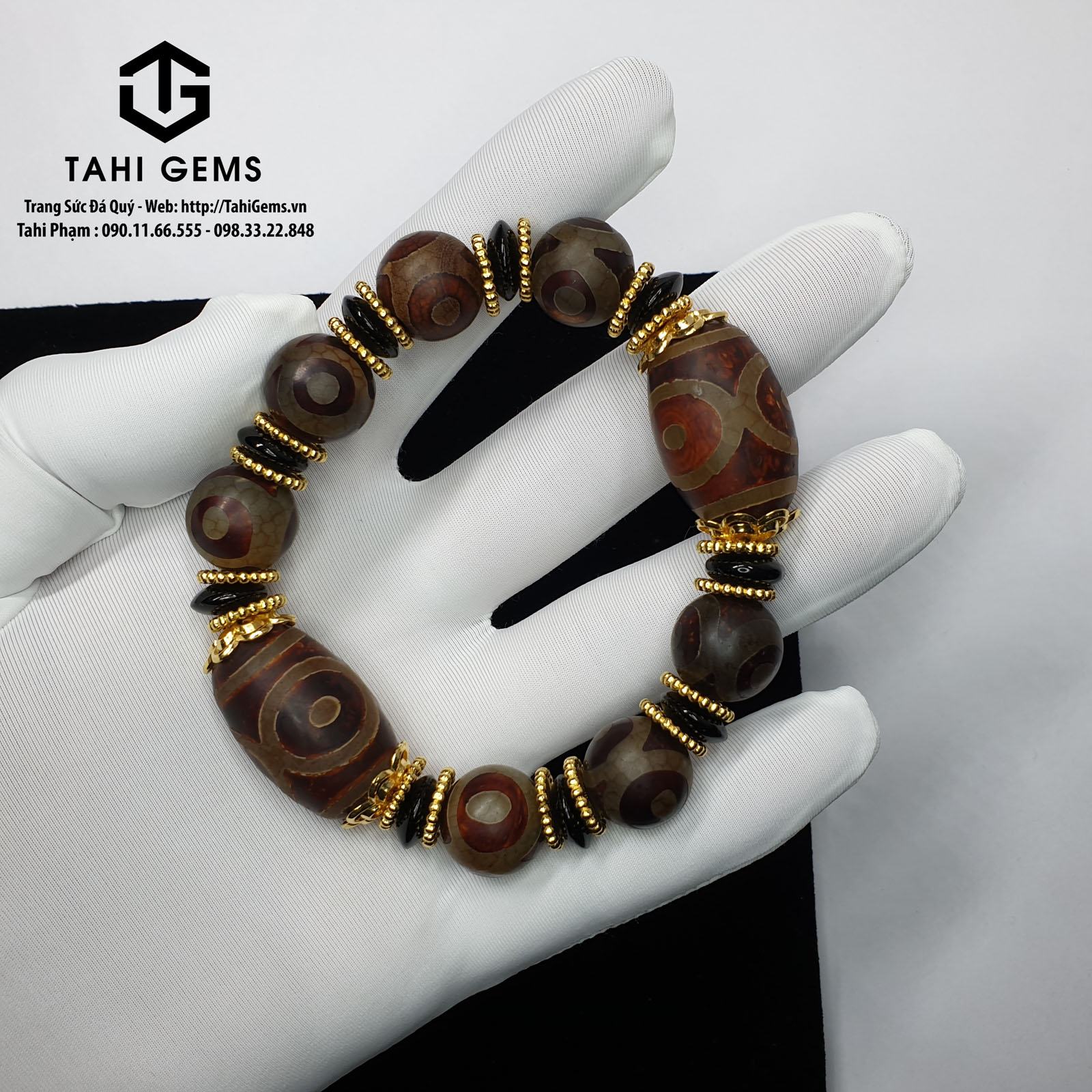 Tahi 5628 – Lắc tay đá quý Dzi bead 