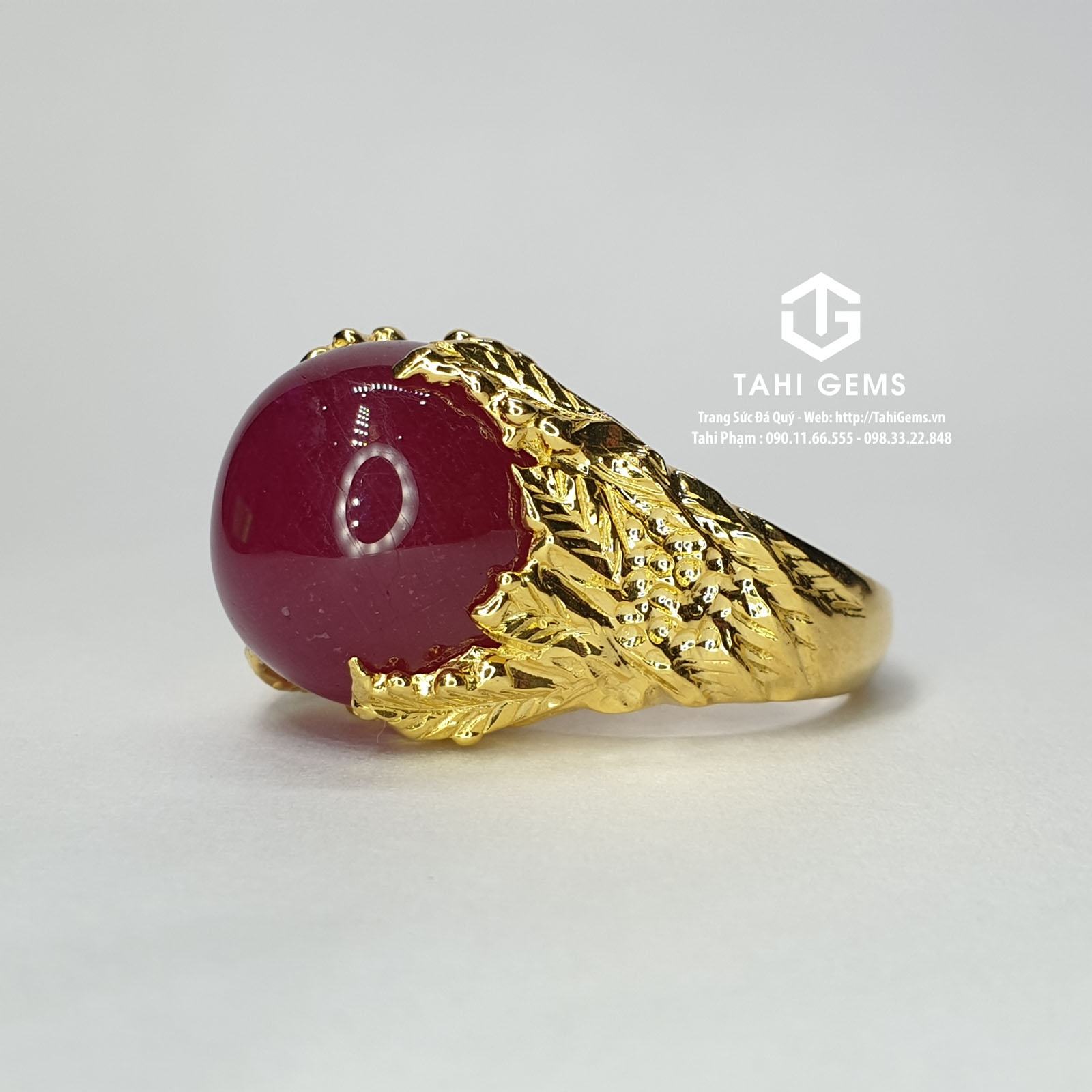 Tahi 5721 – Nhẫn nguyệt quế đá quý Ruby