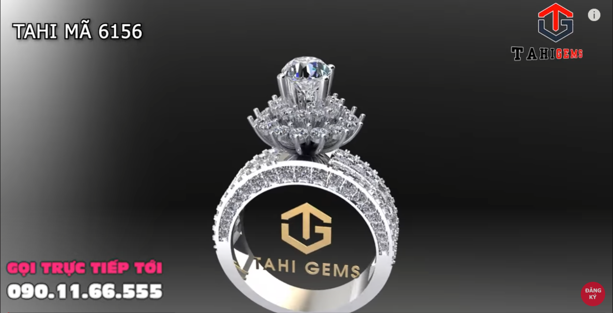 Nhẫn nữ vàng trắng kim cương với thiết kế sang trọng quý phái