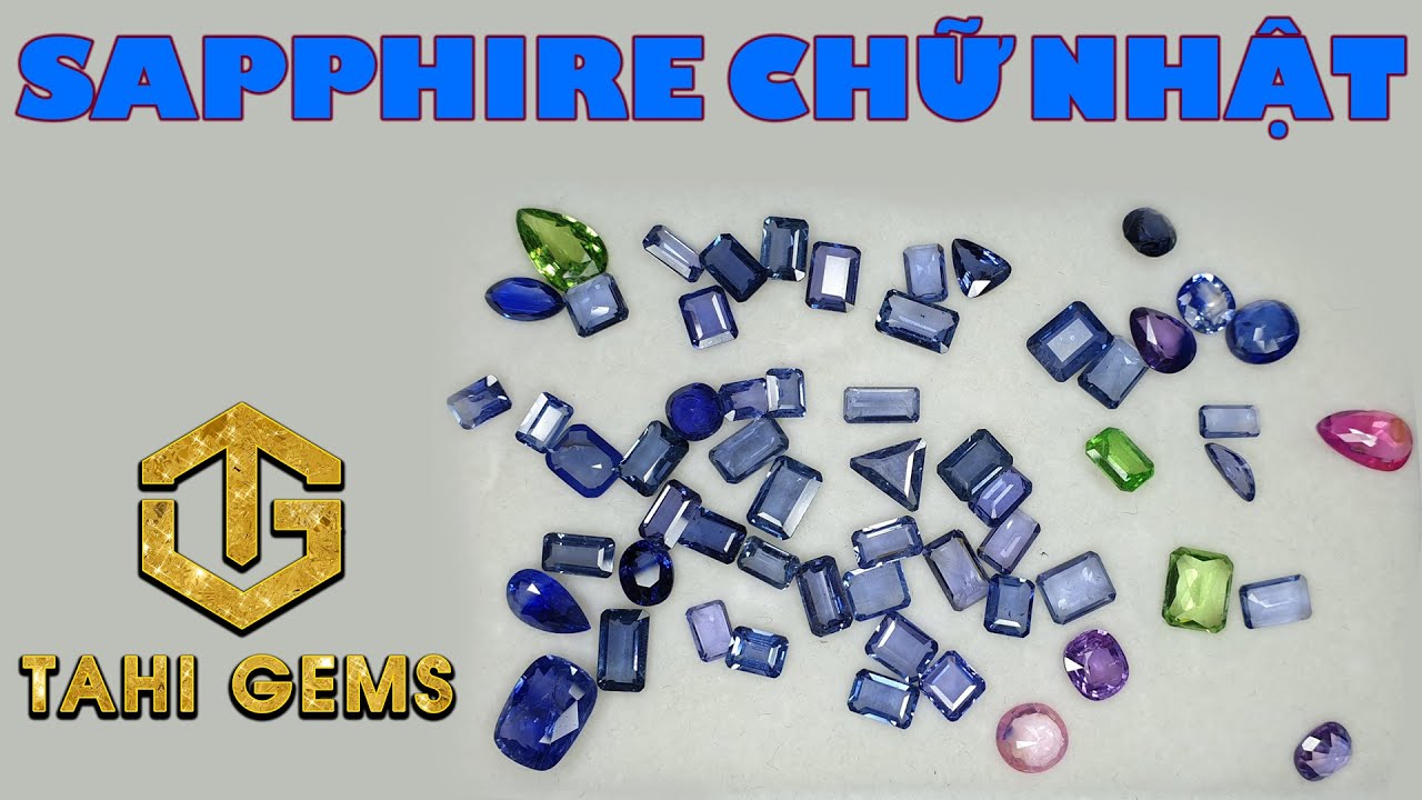 Đá quý Sapphire Blue hình chữ nhật và nhiều sự lựa chọn cho giắc cắt kim cương TahiGems