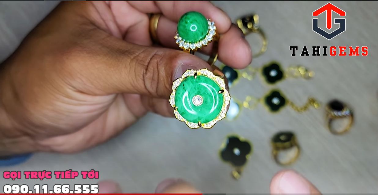 Nhẫn nữ đá quý jade đồng điếu – Tahi 6259