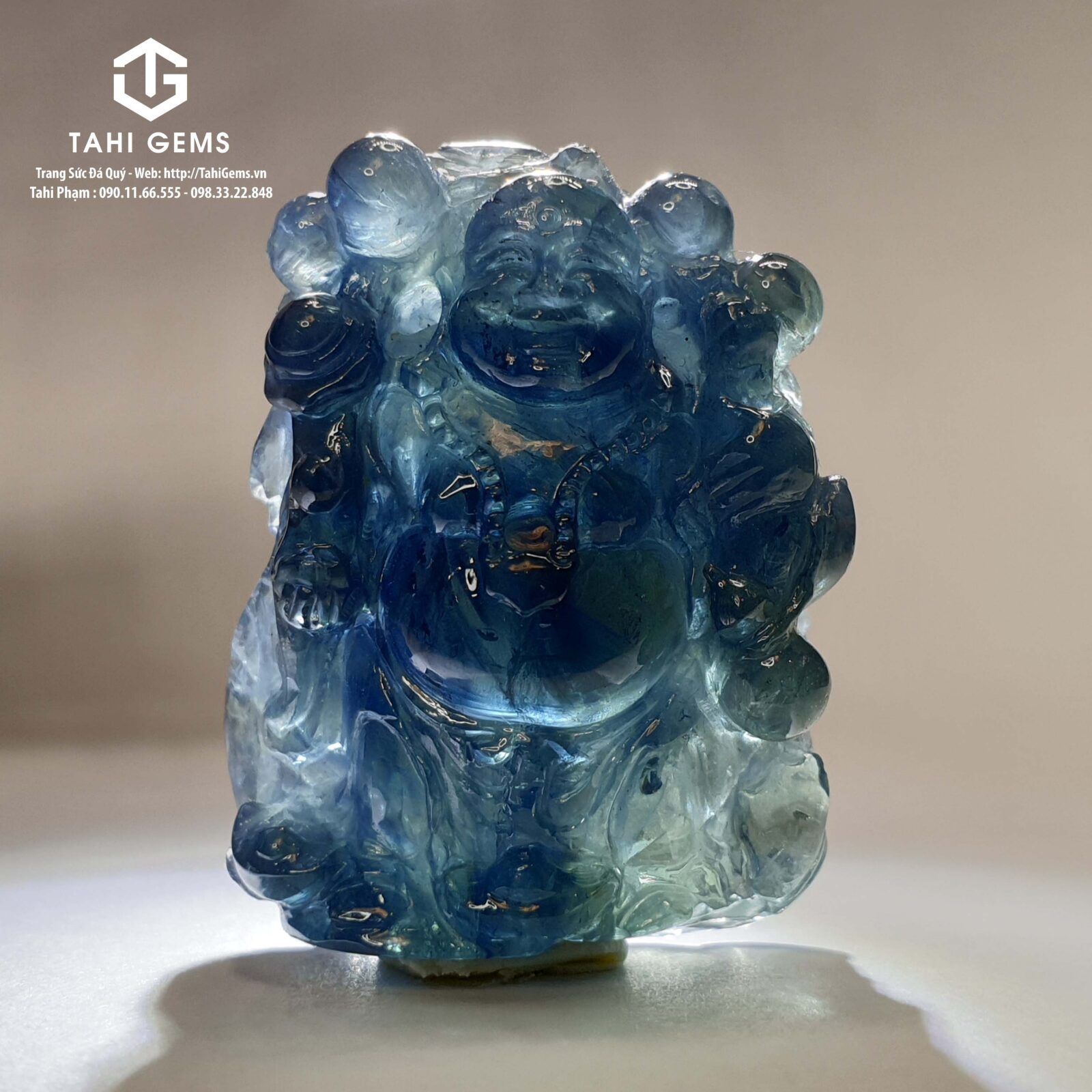 Phật Di Lặc đá quý Sapphire – Tahi 6083