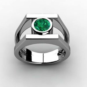 Tahi 345 - Nhẫn Nam Emerald Vũ Trụ, thiết Kế Không Gian Mở 3D Hiện Đại