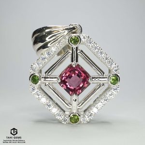 Mặt dây đá quý Garnet x Sapphire - Tahi 7370