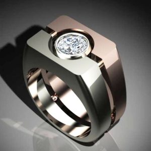 Tahi 338 - Nhẫn nam kiểu kiến trúc hiện đại (Architectural Men's Ring)