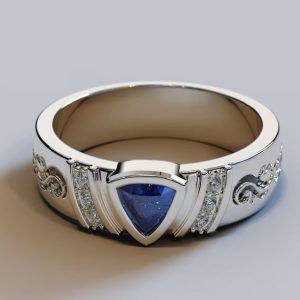TAhi 339 - Nhẫn Nam Sapphire Tam Nhãn