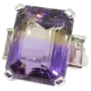 Tahi 476 - Nhẫn Citrine & Tourmaline Độc Đáo – Sắc Tím Hoàng Gia Giao Hòa Năng Lượng