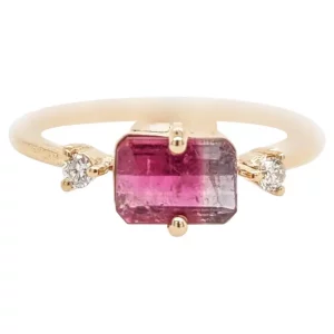 Tahi 477 - Nhẫn Tourmaline Dưa Hấu & Kim Cương – Sắc Hồng Tím Hiện Đại