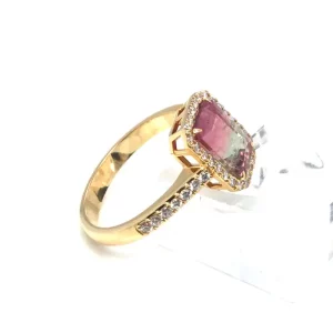 Tahi 471 - Nhẫn Tourmaline Dưa Hấu & Kim Cương – Vẻ Đẹp Rực Rỡ Đẳng Cấp