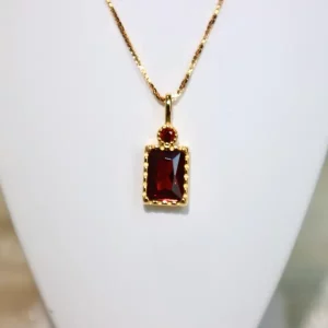 Tahi 294 - Nét Cổ Điển Hiện Đại – Dây Chuyền Đá Ruby Hình Chữ Nhật