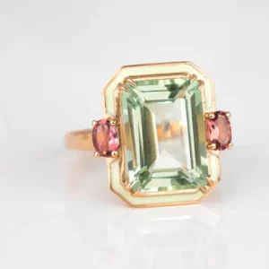 Tahi 467 - Nhẫn Emerald Bản Giao Hưởng Sắc Màu - Nhẫn Xanh Mint & Hồng Độc Đáo – Vẻ Đẹp Hiện Đại Khó Cưỡng