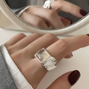 Tahi 420 - Nhẫn Bạc Sterling Vuông Độc Đáo - Thiết Kế Hiện Đại, Phong Cách Unisex