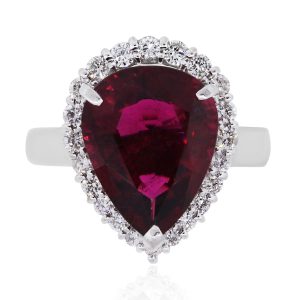 Tahi 429 - Nhẫn Ruby Giọt Lệ Nữ Hoàng - Sắc Đỏ Đam Mê & Kim Cương Lấp Lánh