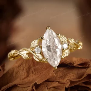 Tahi 438 - Nhẫn Kim Cương Marquise - Lá Ngân Hà - Vẻ Đẹp Vĩnh Cửu Từ Thiên Nhiên