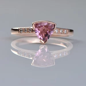 Tahi 445 - Nhẫn Vàng Hồng Tourmaline Hồng Độc Đáo