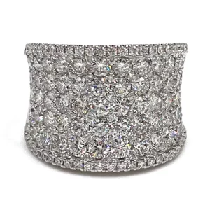 Tahi 494 - Nhẫn Kim Cương Pavé Bản Rộng