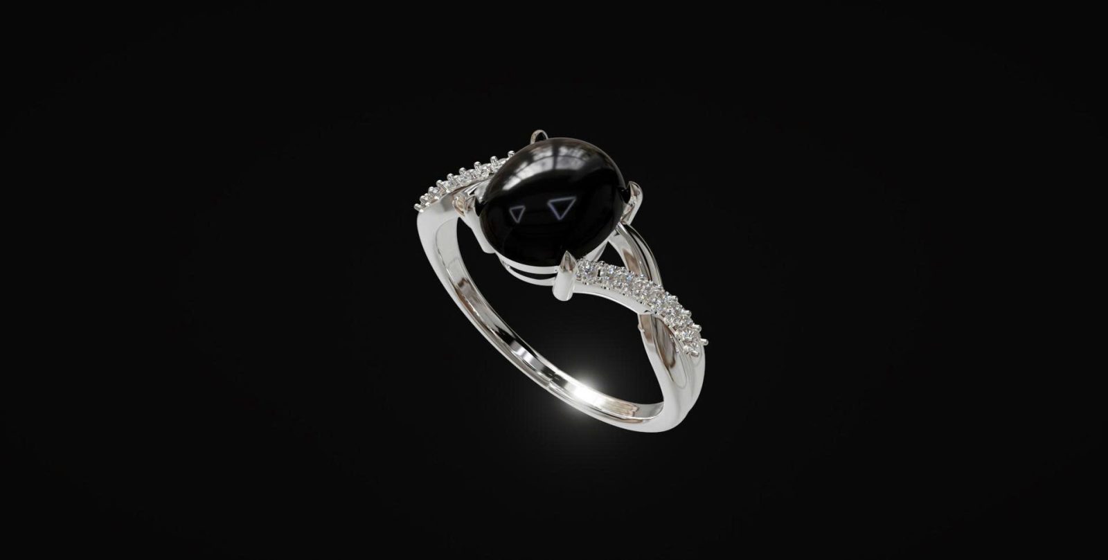 Nhẫn nữ Sapphire đen sao - Tahi 7415