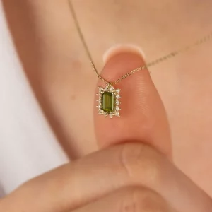 Tahi 299 - Dây Chuyền Vàng Mặt Đá Peridot