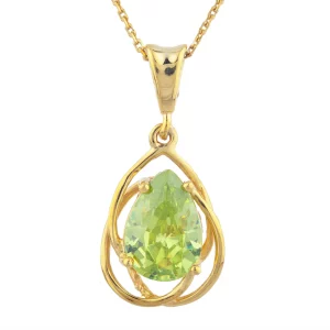 Tahi 301 - Dây Chuyền Vàng Đá Peridot Giọt Nước