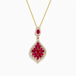 Tahi 308 - Dây chuyền Ruby có mặt hình cánh hoa