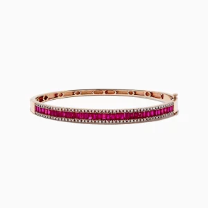 Tahi 351 - Lắc Tay Vàng Hồng Đính Ruby & Kim Cương