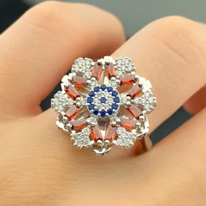 Tahi 514 - Chiếc Nhẫn Sapphire Xanh Hình Bông Tuyết Rực Rỡ