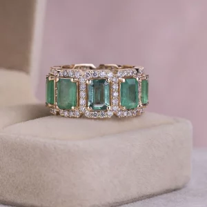 Tahi 537 - Nhẫn Nữ Đa Đá Emerald & Kim Cương