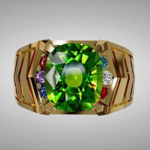 Nhẫn nam đá quý Peridot - Tahi 7444
