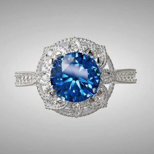 Nhẫn nữ đá quý Sapphire xanh - Tahi 7483