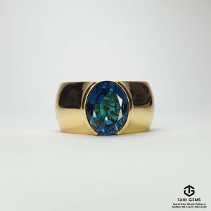 Nhẫn nam đá quý Topaz xanh - Tahi 7484