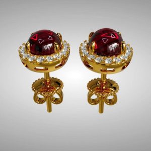 Bông tai đá quý Ruby - Tahi 7464