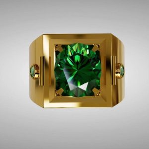 Nhẫn nam đá quý Garnet xanh - Tahi 7477