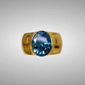 Nhẫn nam đá quý Topaz xanh - Tahi 7484