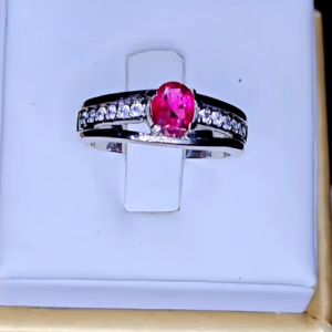 Tahi 407 - Nhẫn nữ đá Tourmaline Hồng