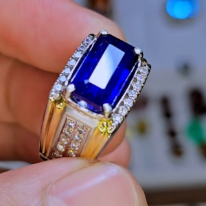 Tahi 434 - Nhẫn nam Sapphire xanh lam