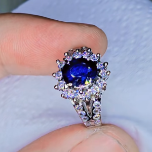 Tahi 404 - Nhẫn nữ đá Sapphire Xanh (Lam Ngọc)