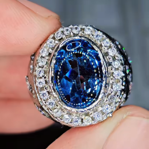 Tahi 463 - Nhẫn Đá Sapphire Xanh Thẳm