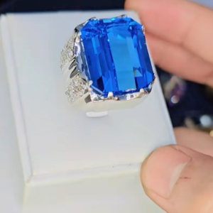 Tahi 464 - Nhẫn nam đá Sapphire tối giản