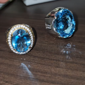 Tahi 428 - Nhẫn Topaz xanh dương