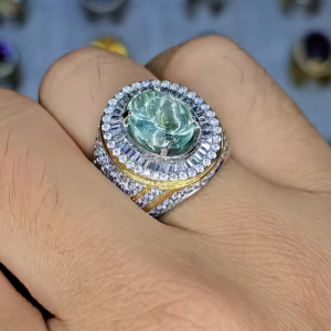 Tahi 424 - Nhẫn nam đá Topaz đính Kim cương
