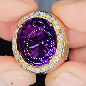 Tahi 466 - Nhẫn đá Sapphire xanh tím