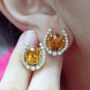 Tahi 513 - Bông tai đá Citrine