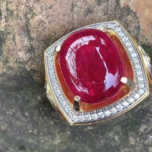 Tahi 499 - Nhẫn nam đá Ruby đơn giản