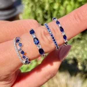 Tahi 422 - Nhẫn nữ đá Sapphire xanh lam Benzen