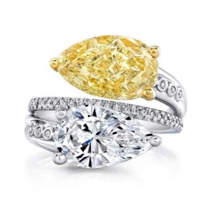 Tahi 426 - Nhẫn nữ Đôi Đá Quý Sapphire/Moisanite