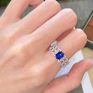 Tahi 434 - Nhẫn nữ đá Sapphire full đá tấm