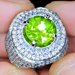 Tahi 396 - Nhẫn Nam Peridot Bạch Kim
