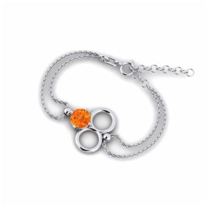 Tahi 365 - Vòng Tay Bạc nữ đá Thạch anh cam rực rỡ