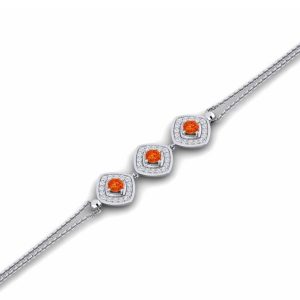 Tahi 371 - Vòng Tay Bạc Đính Đá Citrine Phong Cách Thanh Lịch