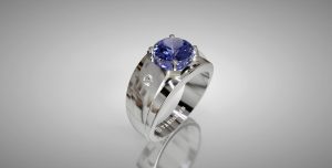 Nhẫn nam đá quý Sapphire xanh dương - Tahi 7537